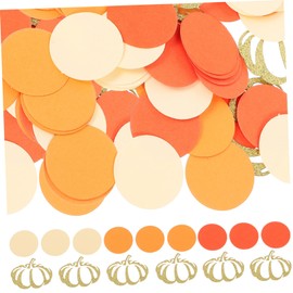 Operitacx Pumpkin Round Confetti Thanksgiving Paper Confetti Party Decorative Velvet Pumpkin Decor