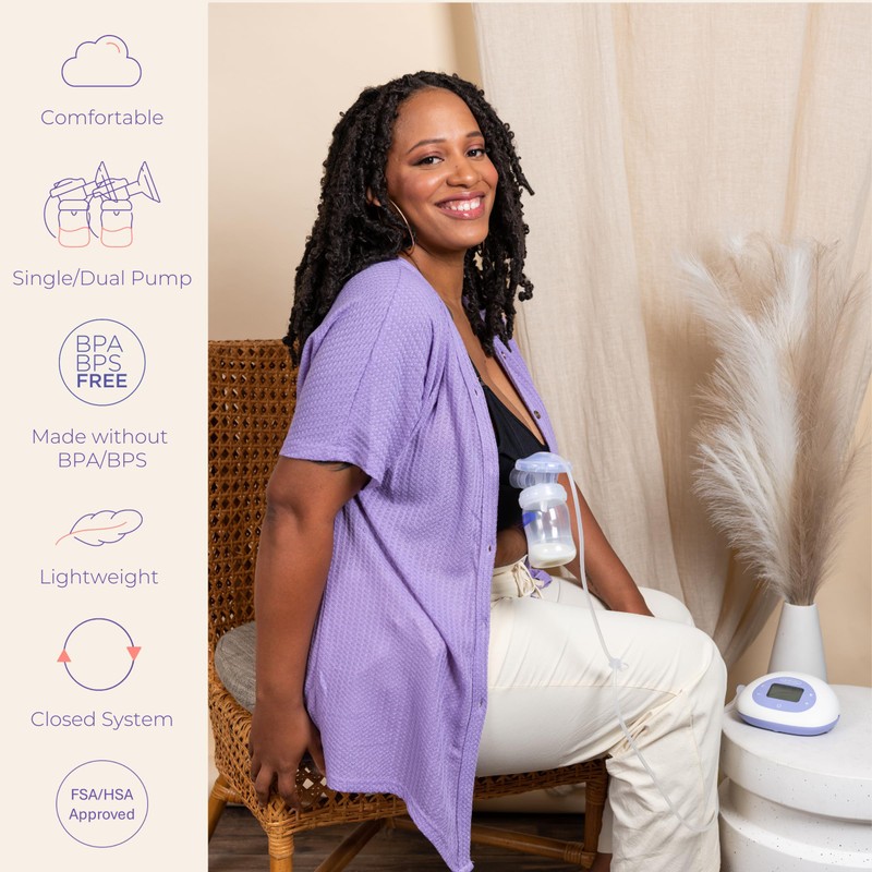 Lansinoh Signature Pro Double Electric Breast Pump, Portable with LCD