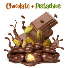 Milk Chocolate Covered Pistachios by It's Delish, 2 lbs Bulk Bag | Milk Chocolate Coated Dipped Candy Nuts Bulk Pistachio Chocolates Sweet & Crunchy Nut Snack | Kosher Dairy