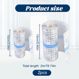 2 Rolls Second Skin Tattoo Aftercare Waterproof Bandage Transparent Stretch Skin Tape, Tattoo Film, Clear Second Skin Protection for Tattoo Aftercare, Recovery Saniderm Tattoo Bandage Sanider (2SIZE)