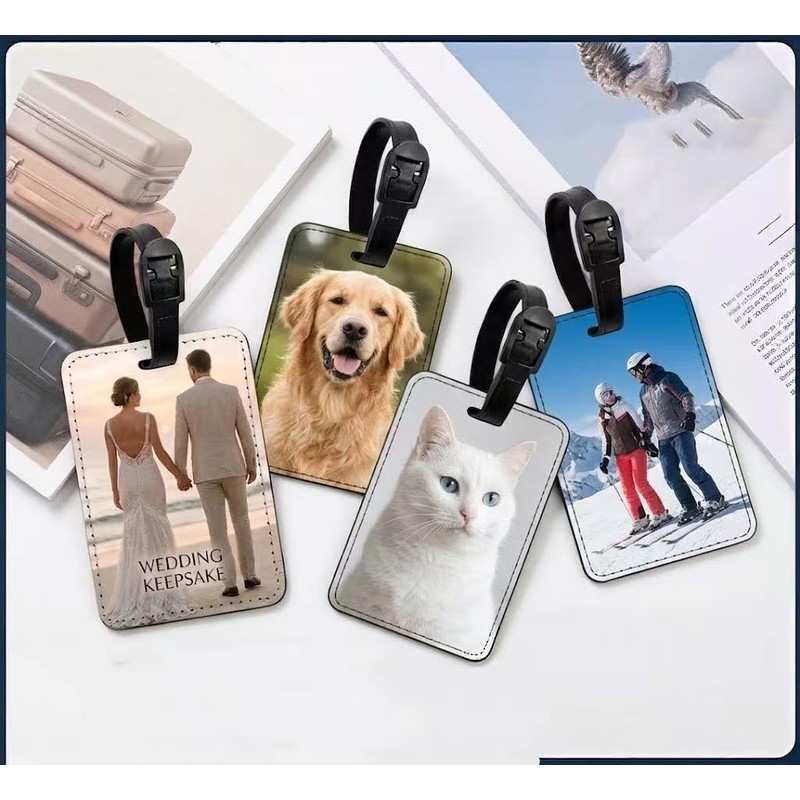 2Pcs Etiquetas de Equipaje Personalizadas con Foto para Maleta