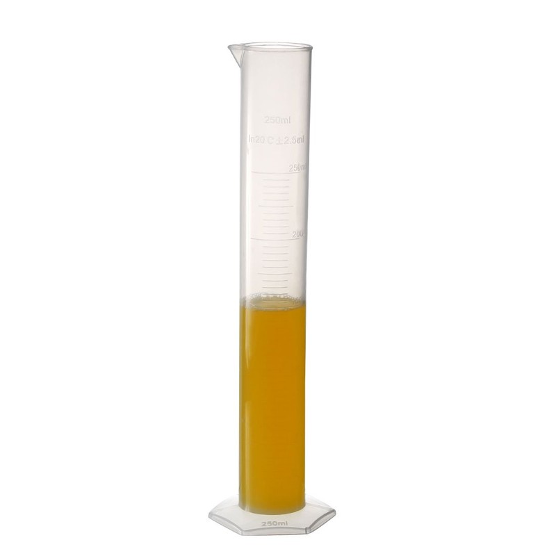 sourcing map Plastic Graduated Cylinder, 250ml Measuring Cylinder, Science Test