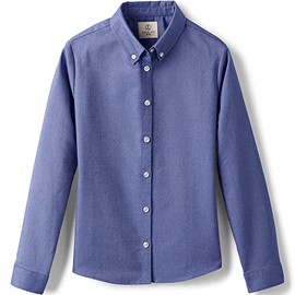 Lands' End Uniform Girls Long Sleeve Oxford French Blue Kids 12