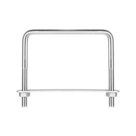 sourcing map U Bracket 1 Piece U-Bolt M8 x 102 mm x 100 mm Square U-Bolt 304 Stainless Steel U-Bolts with Nut Plate Bracket Clamp Fence Attachment for Roof Box Car Pipe Towing