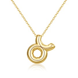 KissYan Zodiac Necklace, 14K Gold Plated Bubble Constellation Horoscope Sign Pendant Astrology Jewelry Birthday Gifts for Women(Taurus)