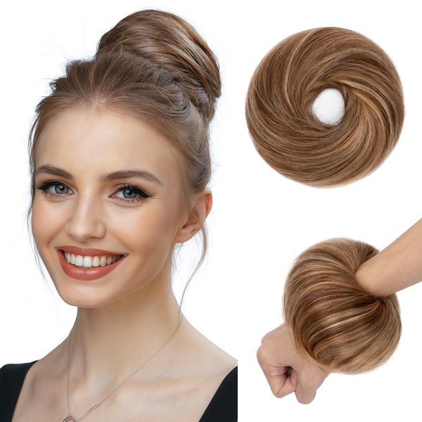 tesshair Messy Bun Hair Piece 100% Real Human Bun Hair