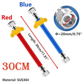 Qrity Pack of 2 G1/2 Inch Internal Thread Flexible Pipes, 30 cm Flex Pipe Corrugated Pipe Made of 304 Stainless Steel, Water Heater Hose for Bathroom, Kitchen