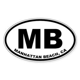 CafePress MB Manhattan Beach Sticker Oval Car Bumper Sticker
