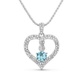 TRYNDI March Birthstone Necklace for Women - Infinity Aquamarine Necklace, Jewelry Gift for Wife, Mom, Daughter - Mother’s Day, Valentine’s, Anniversary, Christmas, Birthday Gift for Her (03.March (Aquamarine))