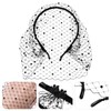 Lurrose Fascinator Veil for Women Mesh Veil Headband Bridal Wedding