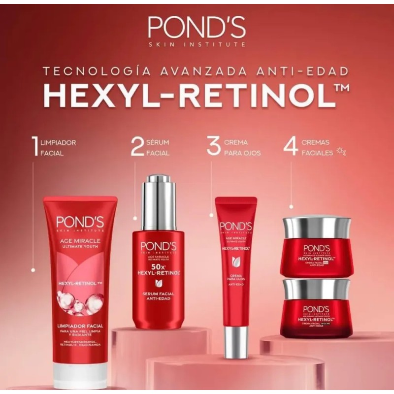 Pond's Age Miracle Limpiador Facial en Espuma con Hexyl-Retinol, 100g