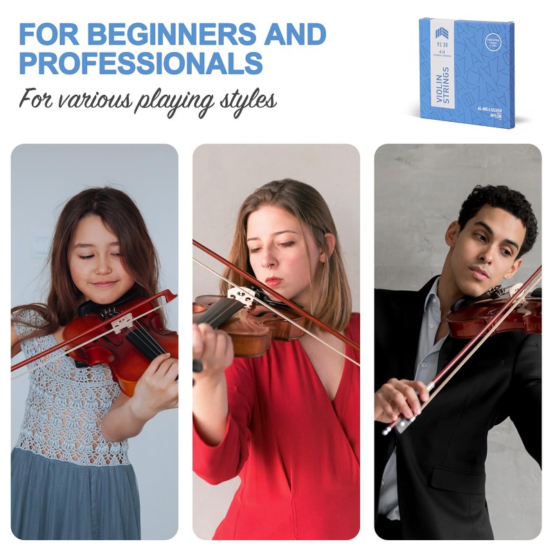 MOOZAK Violin Strings 4/4 Full Size Set with Extra E