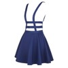 EXCHIC Minifalda Plisada con Tirantes para Mujer, Azul Marino, XL