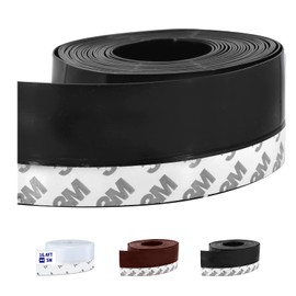 OranSee Tira de Sellado de Ventanas Autoadhesiva, Sello de Puerta Burlete Autoadhesivo de Goma de Silicona, Burlete Bajo Puerta para Prueba De Viento Antipolvo Aislamiento Acústico, 5m*45mm (Negro)