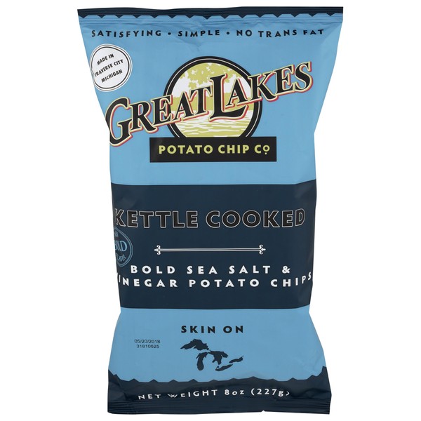 GREAT LAKES POTATO CHIPS Salt and Vinegar Potato Chips, 8