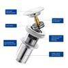 Universal Sink Plug with Overflow, Pop Up Drain Fitting for