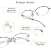 LifeArt Alloy Semi-Rimless Reading Glasses,Blue Light Blocking Glasses, Anti Eyestrain,