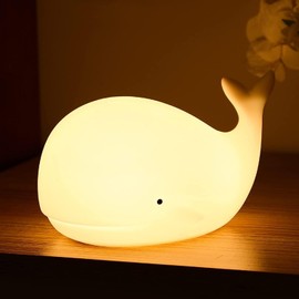 LOVERUIS LOVERUIS Nachtlicht Kinder, 7 Farben Nachtlampe Baby Nachtleuchte, Kawaii Nachtlicht Deko Babyzimmer Deko Nachtlicht Kinder Nachtlicht USB, tragbaren fr Deko Geschenk (Wal)
