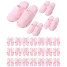Twistover 24 Pairs Kids Disposable Slippers Non Slip Closed Kids Spa Slippers Comfortable Home Slippers Disposable Spa Indoor Outdoor Slipper for 4-12 Years Old Boys Girls Party Hotel Travel(Pink,S)