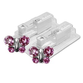 1 Pair STUDEX Medical Stud Earrings Butterfly Pink 7 mm Stainless Steel, Stainless Steel, No Gemstone
