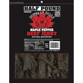 Buffalo Bills 8oz Premium Maple Pepper Beef Jerky Pieces (one half pound bag in random size pieces)