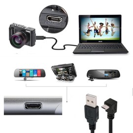 chenyang USB to Micro USB Cable,USB 2.0 Male to Micro USB 5Pin Male Charge Data Transfer 90 Degree UP Angled Extension Cable 4.92FT/1.5M