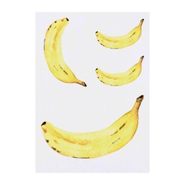 4 x 'Yellow Banana' Temporary Tattoos - Water Resistant, Skin-Safe, Non-Toxic Transfers, Mixed Sizes (TO00068970)