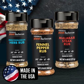 Steven Raichlen's Planet Barbecue Gourmet BBQ Rubs & Spices Gift Box 3 Pack- Grill Seasonings Set with International Flavors- Grilling Gifts for Men