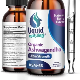 Ashwagandha KSM 66 Drops, 2000mg Natural Berry Flavor - Ashwagandha Supplements for Women, Ksm-66 Ashwaganda Extract for Immune Support, Performance, Heart Health - 60 Servings (Pack of 2)