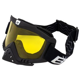 Birdz Eyewear Toucan - anteojos acolchadas para motocicleta, ATV, UTV, motocross, con protector nasal desmontable, marco negro