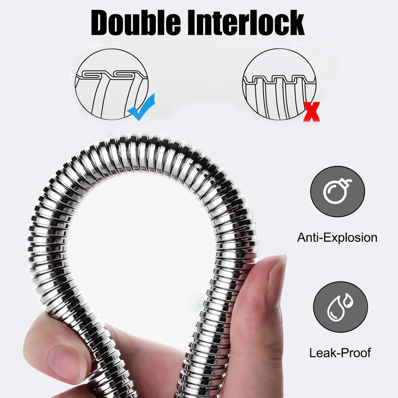 Shower Hose,118 inch Extra Long Stainless Steel Shower Head Hose