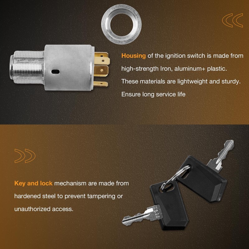 Key Switch, Compatible with Kohler Diesel Lombardini Engine Key Ignition