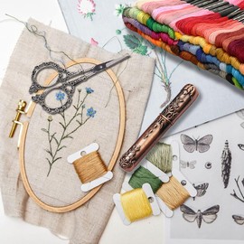 NOTIONSLAND 24 Pieces Hand Sewing Needles Large Eye Self Threading Needles with Case Vintage Needle Holder for Storage of Sewing Accessories, Needles and Needles