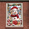 Saoplasa Christmas Party Banner 47x31 Inch Snowman Window Cover Holiday