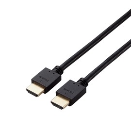 Elecom CAC-HD1430BK/ID HDMI Cable, High Speed, 9.8 ft (3 m), 4K x 2K Compatible, High SPEED with ETHERNET Certified, Triple Shield, Gold Plated, ARC, Ideal for Use in In-house Systems and Industrial