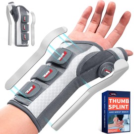 FEATOL Carpal Tunnel Wrist Brace Night Support, FSA or HSA Thumb Spica Splint Right Hand for De Quervains Tenosynovitis, Tendonitis, Wrist Brace With Thumb Support-Medium/Large-Women & Men, Pink