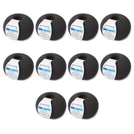 Knitting yarn 100% pure merino new wool extra fine, line super soft by Lana Gatto, made in Italy, high-quality yarn for crochet and hand knitting, 500 g, 1250 metres (dark brown - 9426, 10)