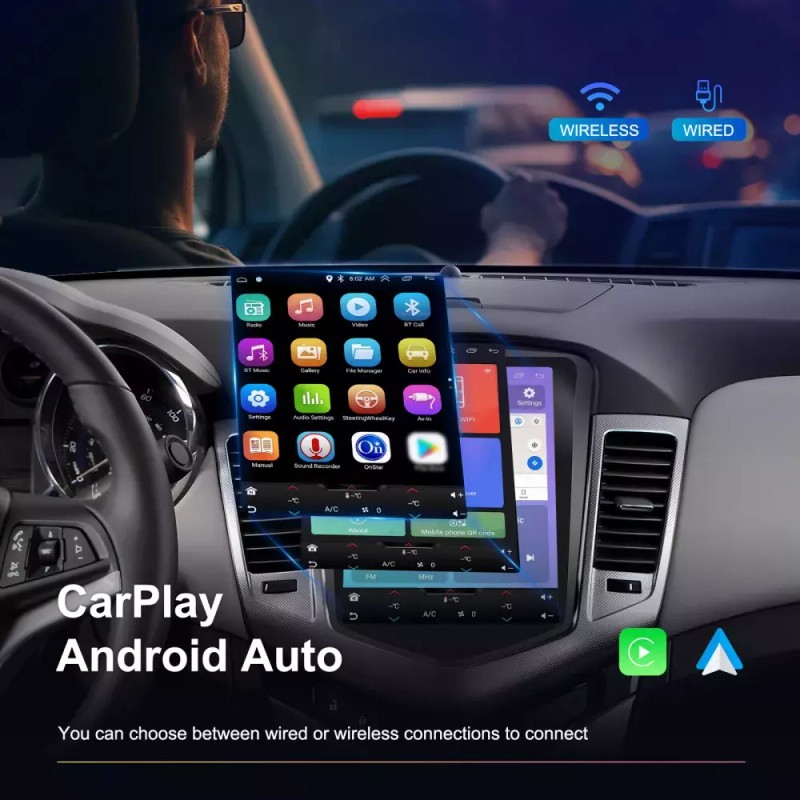 PODOFO Car Apple Carplay Radio For Chevy Cruze 2009-2015 Android13