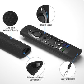 Silicone Cover for Fire TV Stick 4K+ Max 2nd gen 2023 Remote Cover, Toshiba/Insignia Smart TV Remote Silicone Case Cover Anti-Slip Sleeve with Lanyard (Black)