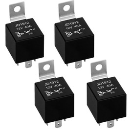 Weasch 4Pcs JD1912 Car Relay, 12V 40A, 4 Pins SPST, Automotive Switches and Starters, Waterproof Relay for Boat Tractor Truck Motorcycle (4)
