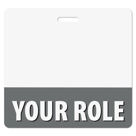 Custom Charcoal Badge Buddy (5 Pcs) (Horizontal) - Double Sided Backer Card - Durable and Water Resistant Great for Security, Trade Show, Visitor, Work Badge