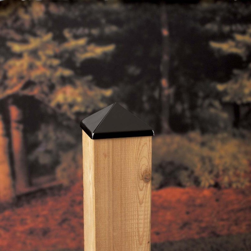 4x4 Pst Pt Blk Post Cap