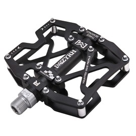 MZYRH Mountain Bike Pedals, Ultra Strong Colorful CNC Machined 9/16" Cycling Sealed 3 Bearing Pedals(Black 3 Bearings)