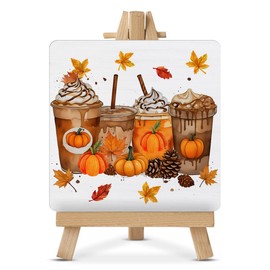 Coffee Sign Fall Coffee Signs for Coffee Station Farmhouse Autumn Coffee Wood Sign with Easel for Home Kitchen Desk Table Shelf Decor