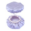 Baluue 1pc Double-layer Hair Shower Cap for Home and Salon