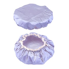 Baluue 1pc Double-layer Hair Shower Cap for Home and Salon Use for Hair during Baths and Treatments Grey Pe Design