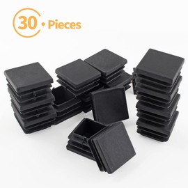 Uenhoy 30 Pcs 1-1/2" Square Plastic Plugs Insert End Caps Black Tubing End Caps for Square Tube, Chair Legs, Fence