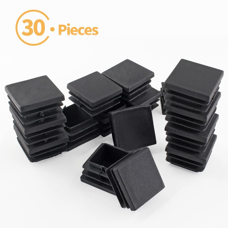 Uenhoy 30 Pcs 1-1/2" Square Plastic Plugs Insert End Caps