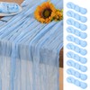 DeZerlor Baby Blue Cheesecloth Table Runner 10 Pack Spring Boho
