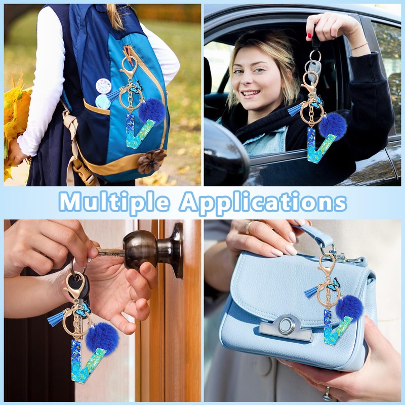 MWOOT Name Letter Keyring Blue, Blue-v